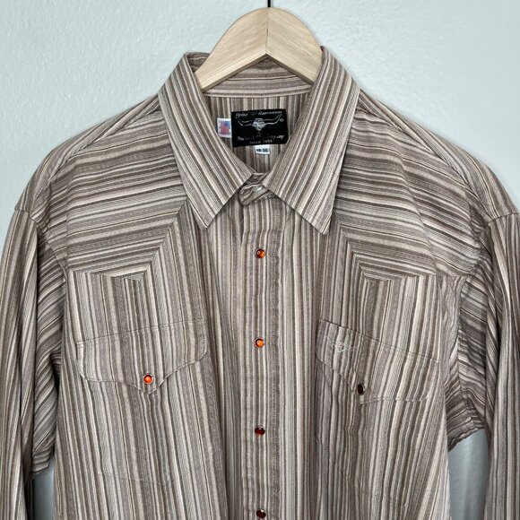 Flying R Ranchwear Mens Western Button Snap Long Sleeve Cotton Shirt 18-36 - Picture 3 of 10